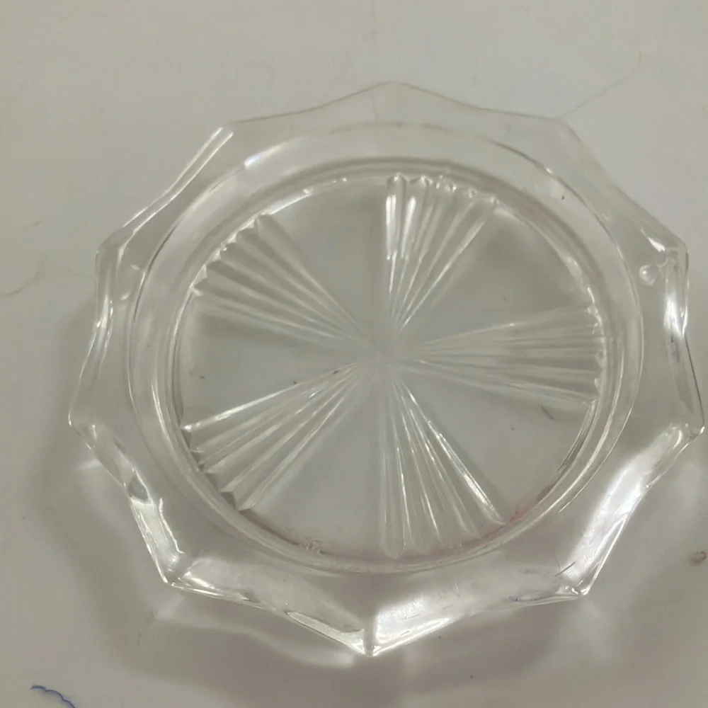 6 Elegant Clear Glass coasters